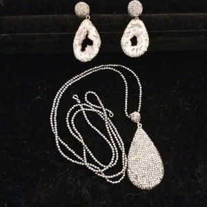 Sterling silver necklace and earring set